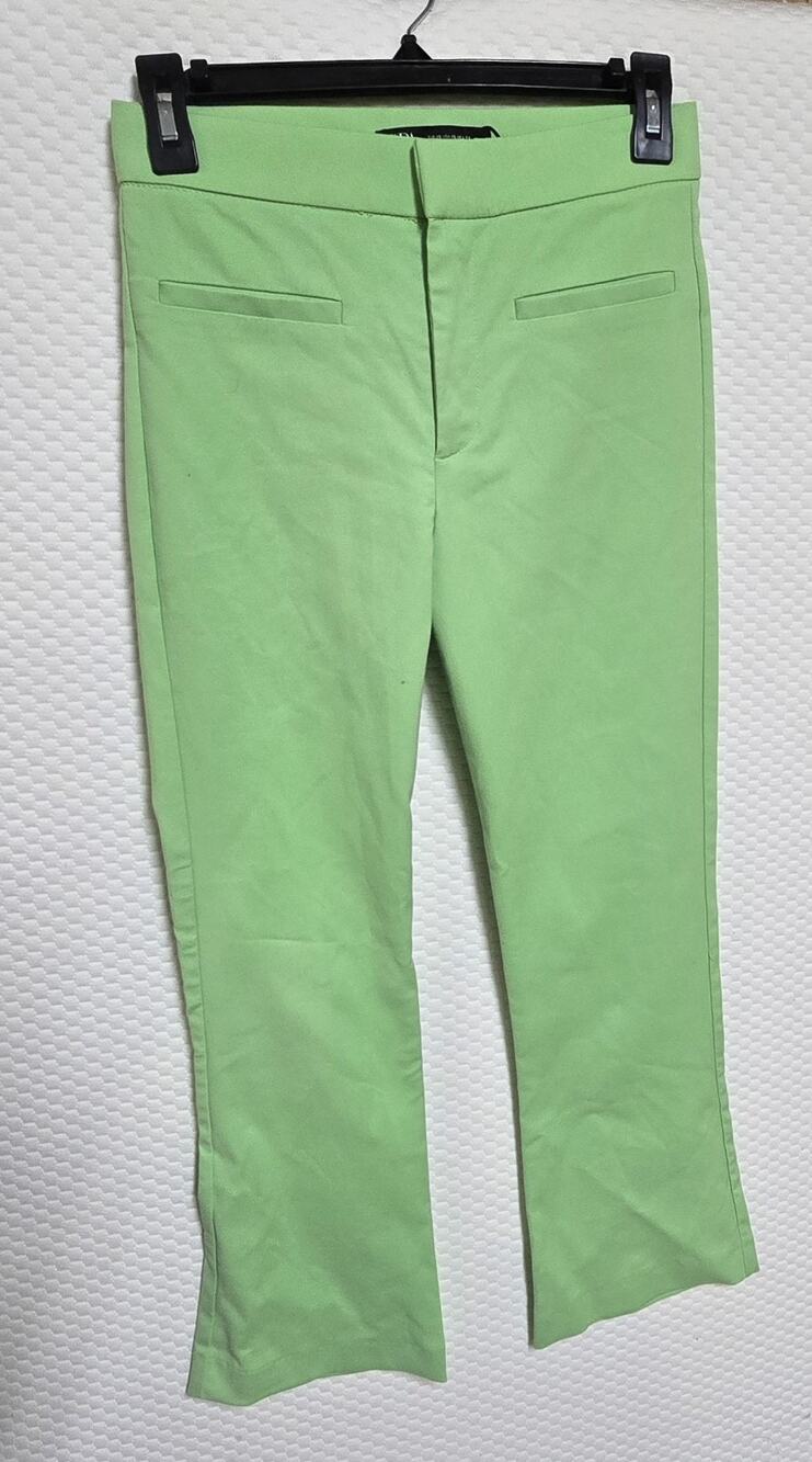 Zara Pants Womens XS Mint Green Flare Leg Tailored Dress Trousers New
